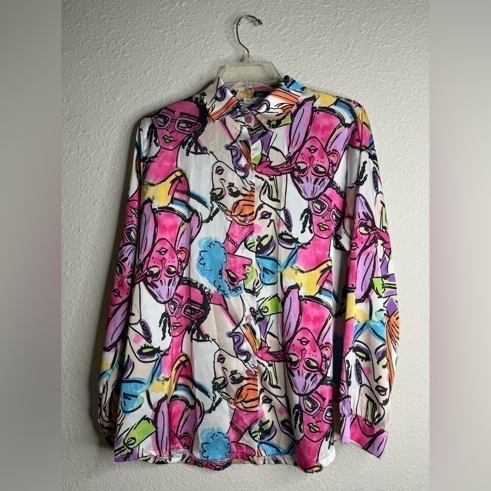 Stain Button Down Top